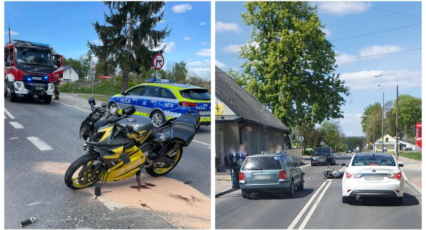 Zdjęcie: W efekcie wypadku 31-letni motocyklista z obrażeniami ciała trafił do szpitala