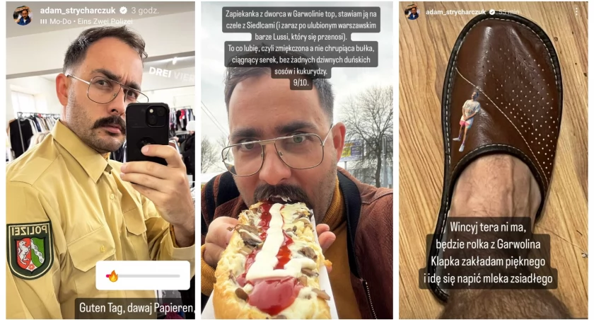 Zdjęcie: Adam Strycharczuk odwiedził garwolińskie lumpeksy i zjadł zapiekankę z dworca