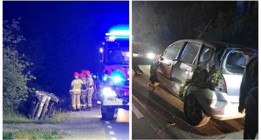 Zdjęcie: Kierowca hondy stracił panowanie nad pojazdem i podróż zakończył w rowie