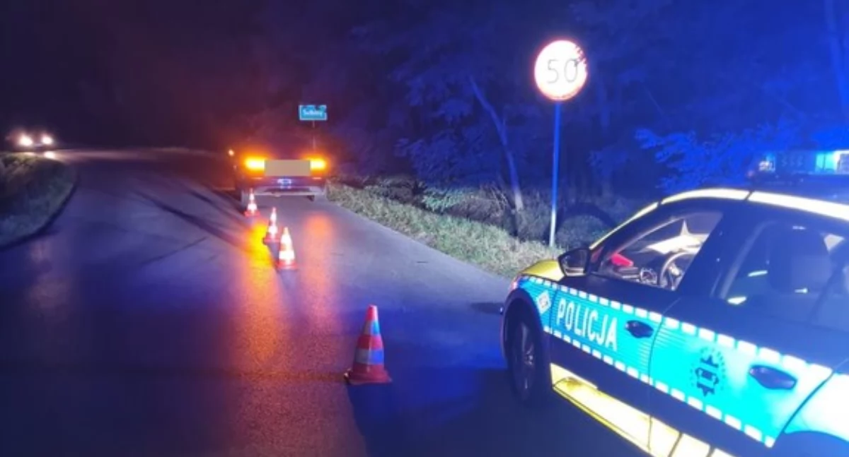 Wypadki drogowe , Potrącenie nastoletniego rowerzysty Chłopiec miał oświetlenia - zdjęcie, fotografia