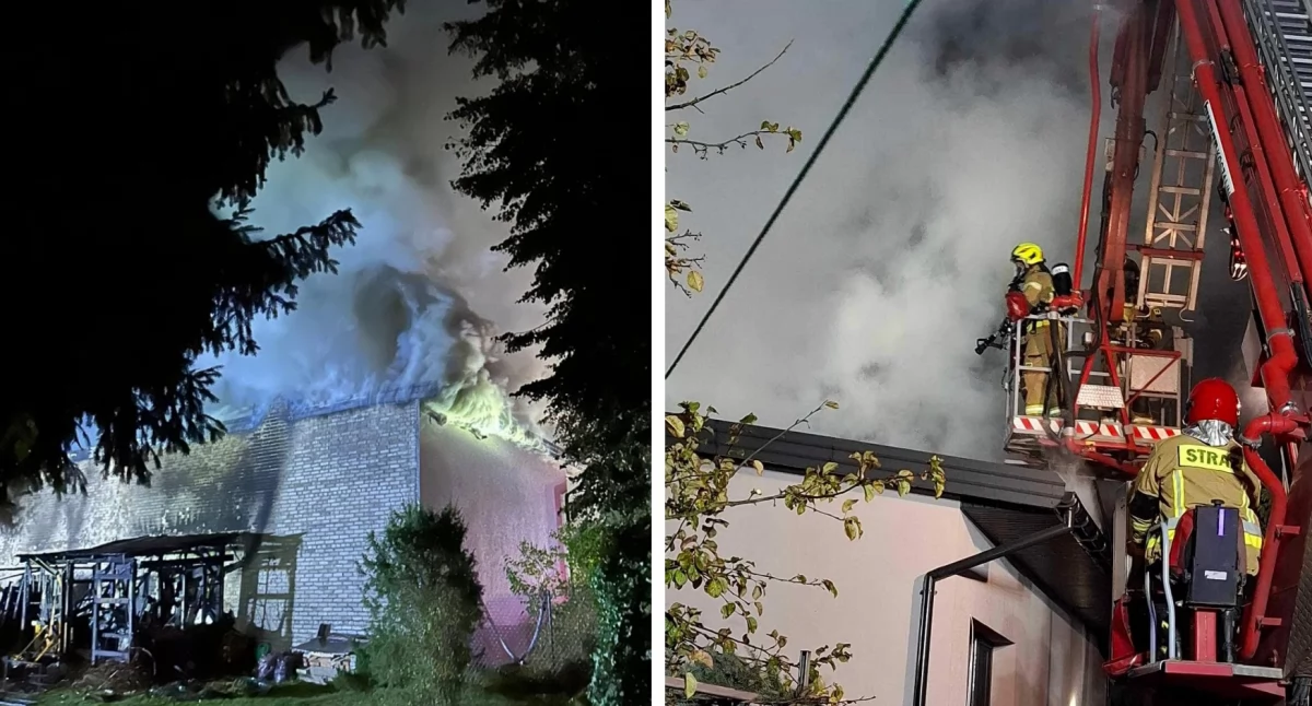 Pożary - interwencje straży, Palił budynek gospodarczy - zdjęcie, fotografia