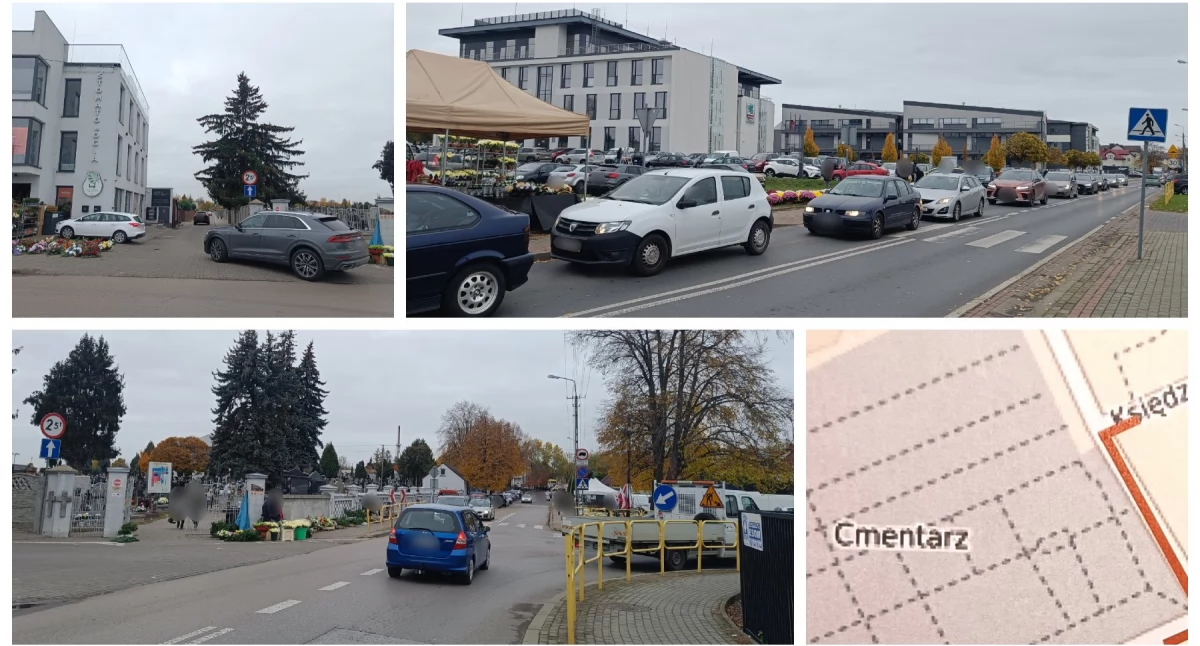Komunikaty policji , Ważne! Zmiana organizacji ruchu cmentarzu! MAPKA Patrzcie znaki! - zdjęcie, fotografia