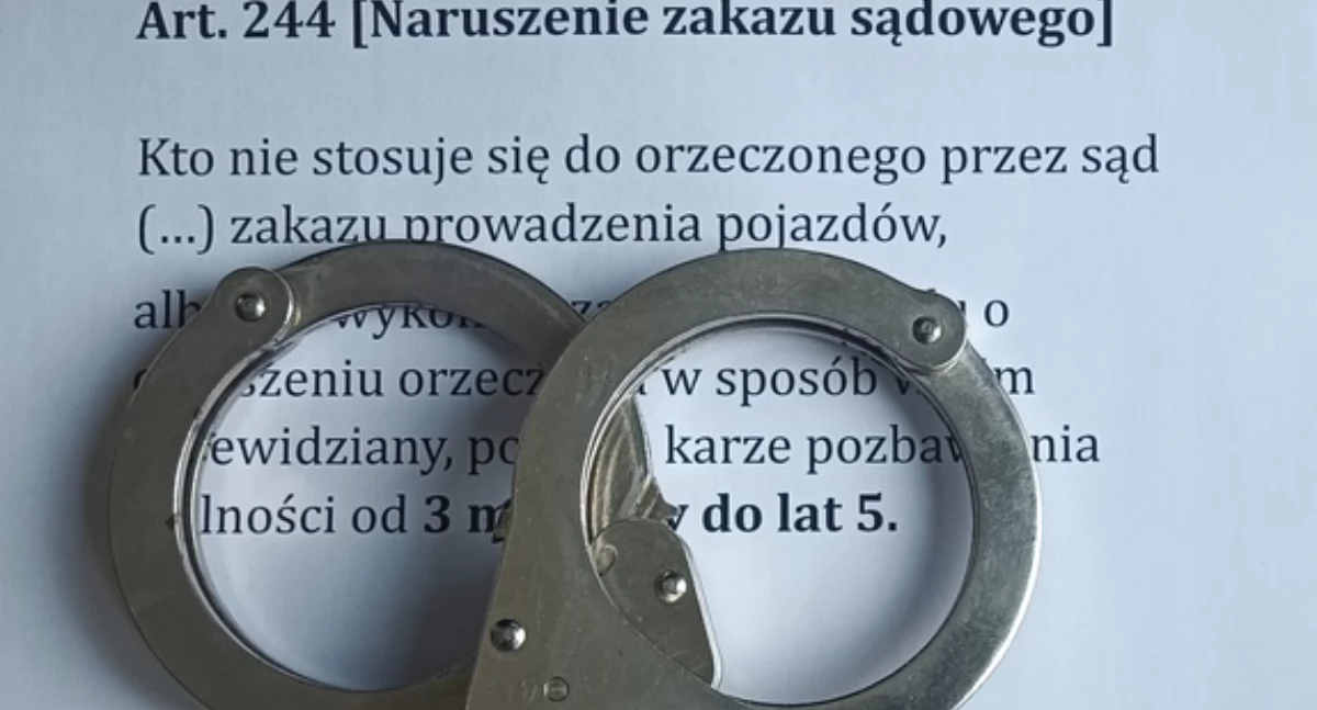 Sprawy kryminalne , Miał zakaz usiadł kierownicą Grozi - zdjęcie, fotografia