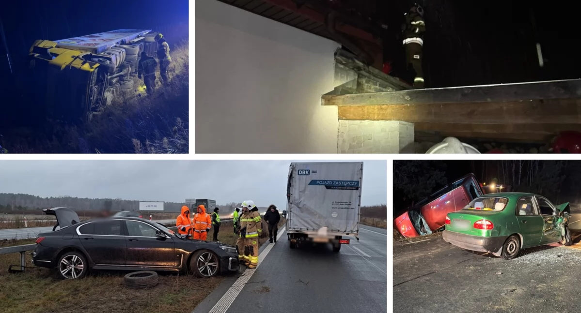 Pożary - interwencje straży, Strażacka kronika zdarzeń Garwolinie ciężarówka rowie pożary wypadki - zdjęcie, fotografia