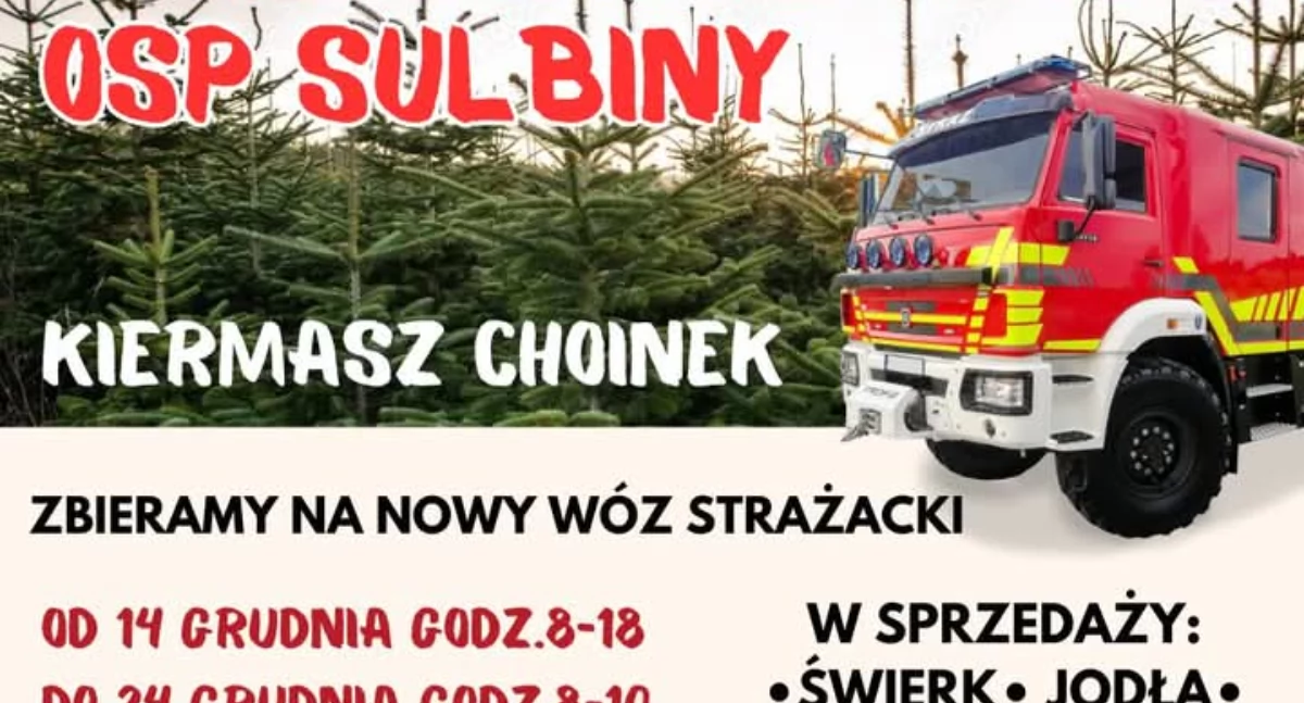 W Powiecie, Ochotnicy sprzedają choinki zbierają strażacki! - zdjęcie, fotografia