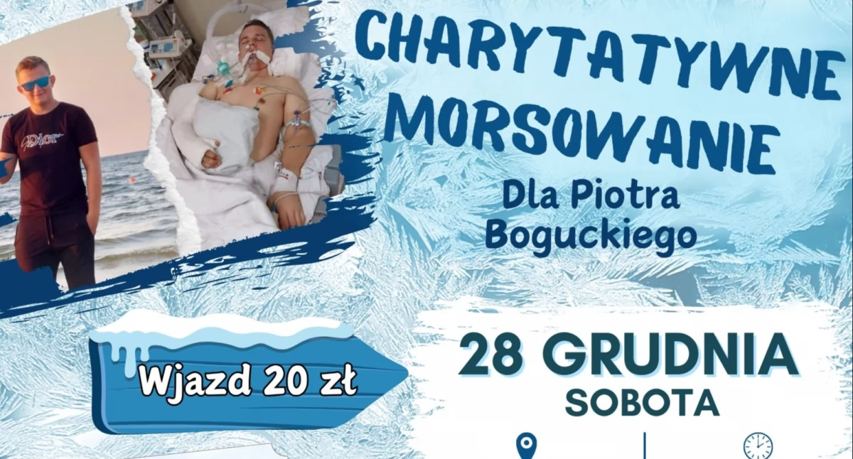 W Powiecie, Charytatywne morsowanie Piotra! - zdjęcie, fotografia