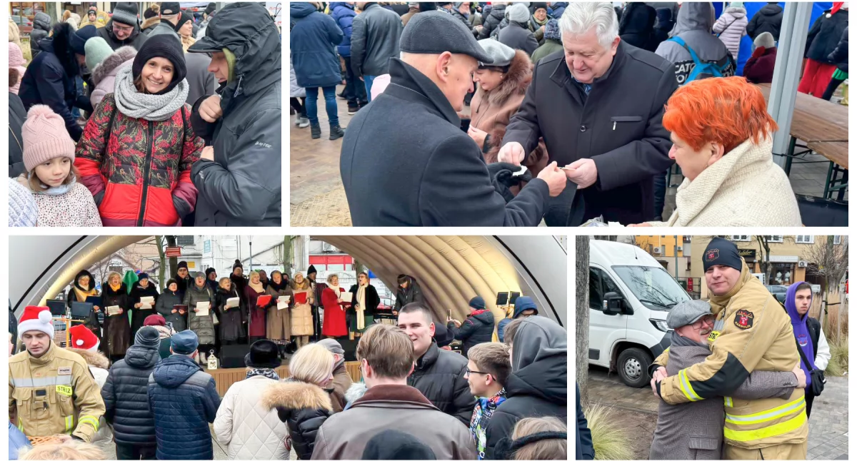 Uroczystości Miejskie, wigilia miejska skwerze Płomienie dobra rozgrzewają serca! - zdjęcie, fotografia