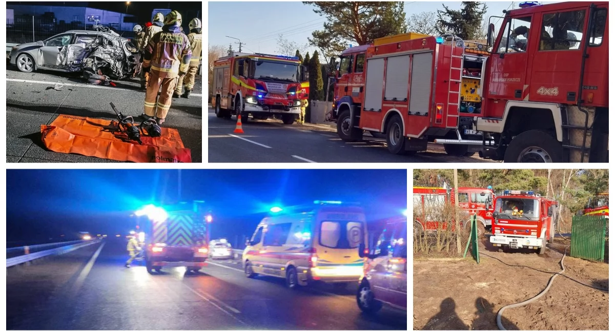 Pożary - interwencje straży, Strażacy zdarzeniach medycznych wypadki pożar ratowanie Kronika zdarzeń Garwolinie - zdjęcie, fotografia