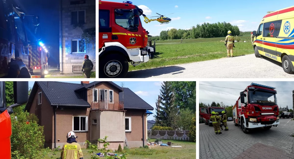 Pożary - interwencje straży, Strażacka kronika zdarzeń Garwolinie pożary zderzenia samochodów dachowanie - zdjęcie, fotografia