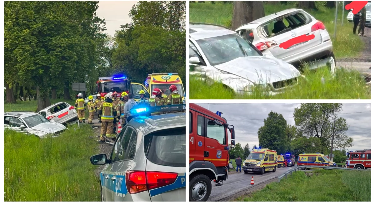 Wypadki drogowe , Poważny wypadek Oplem kierowała kobieta nastolatek Oboje szpitalu - zdjęcie, fotografia