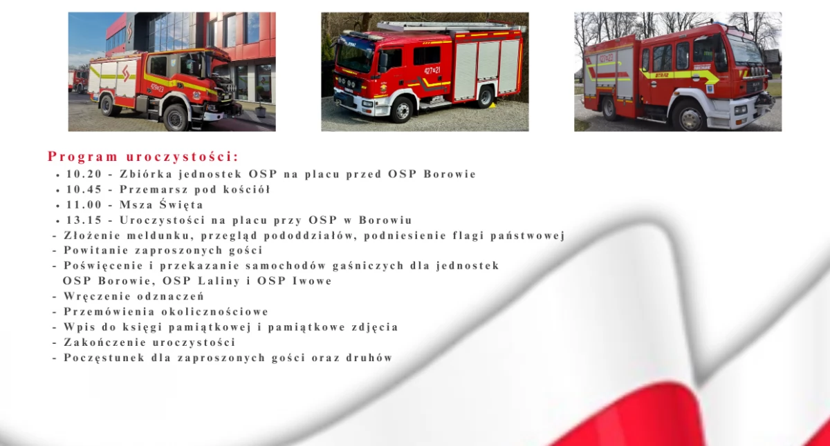 Uroczystości Powiat, Uroczystość Borowiu Dzień Strażaka przekazanie nowych wozów Borowie Laliny Iwowe! - zdjęcie, fotografia