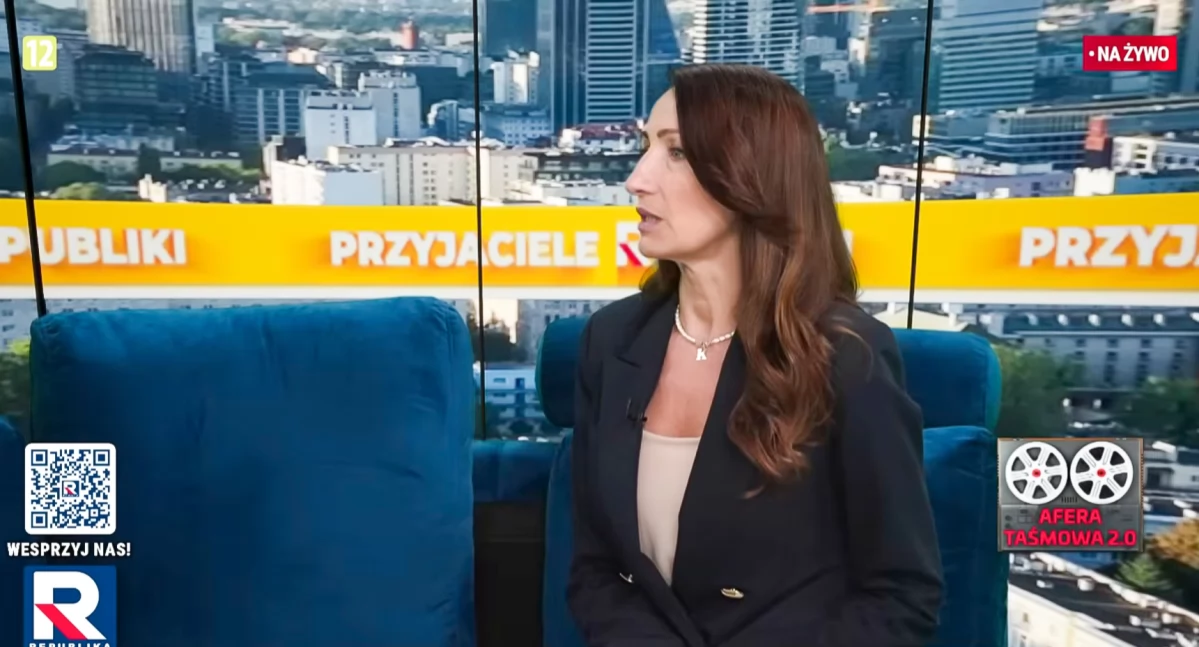 Zdjęcie: Iwona Kurowska w Telewizji Republika, fot. Telewizja Republika/YouTube