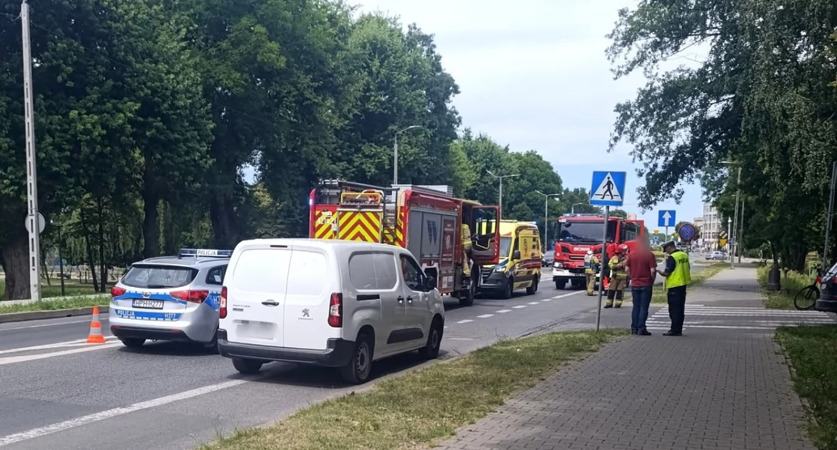 Wypadki drogowe , Potrącenie rowerzysty Legionów - zdjęcie, fotografia