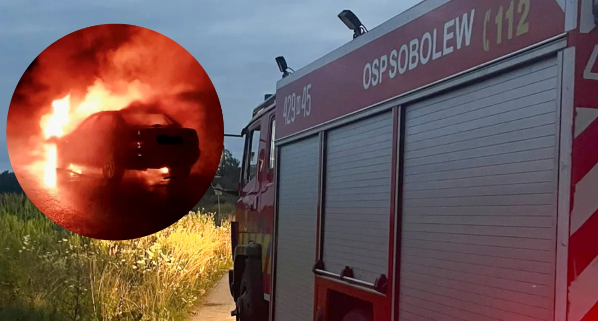 Pożary - interwencje straży, Zwłoki spalonym aucie prokuratura wszczęła śledztwo - zdjęcie, fotografia