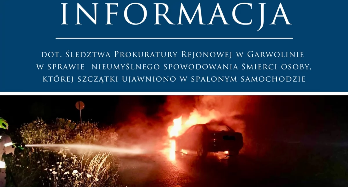 Sprawy kryminalne , Śledztwo sprawie zwłok spalonym samochodzie wstępna opinia biegłego - zdjęcie, fotografia