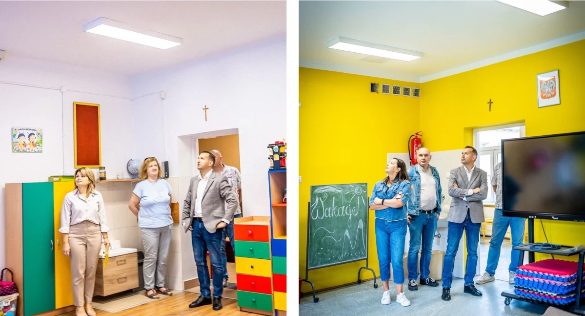 Inwestycje Powiat, oświetlenie szkołach - zdjęcie, fotografia