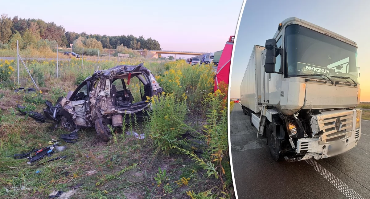 Wypadki drogowe , Tragiczny wypadek osoby żyją ranne zderzeniu ciężarówką - zdjęcie, fotografia