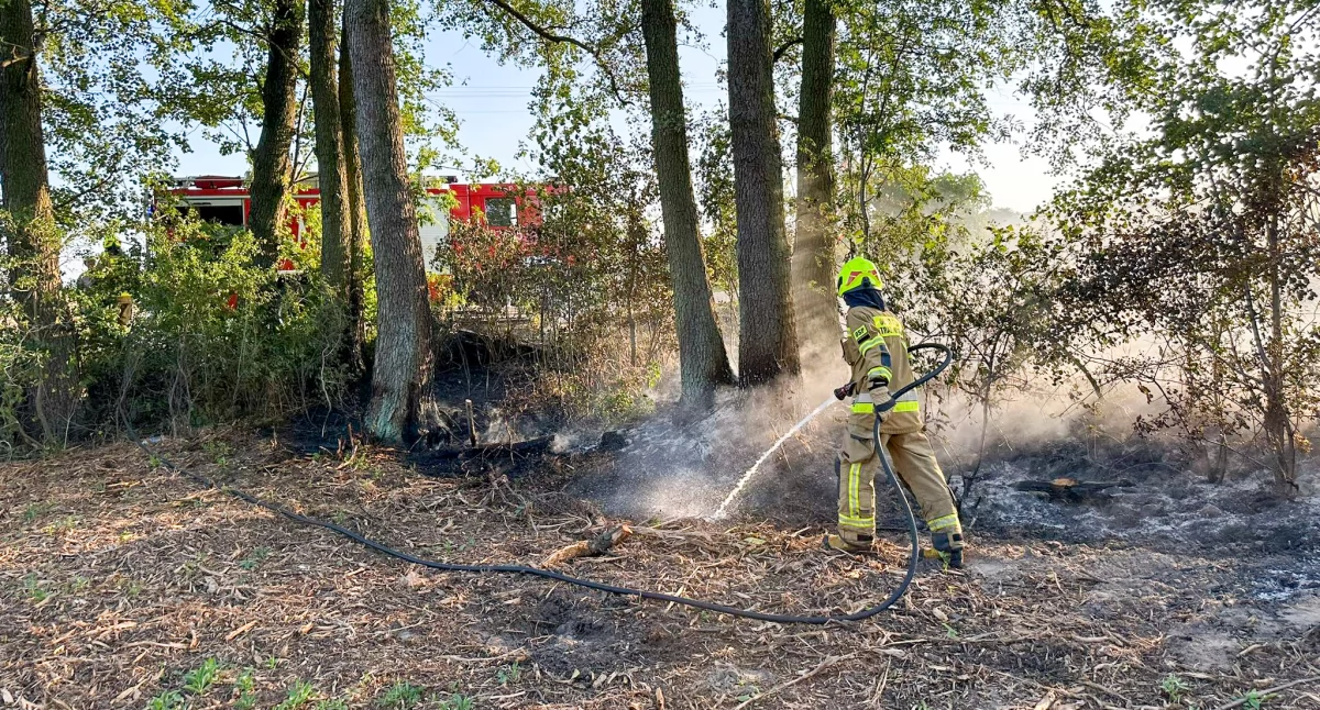 Pożary - interwencje straży, Płonęła maszyna rolnicza nieużytki - zdjęcie, fotografia