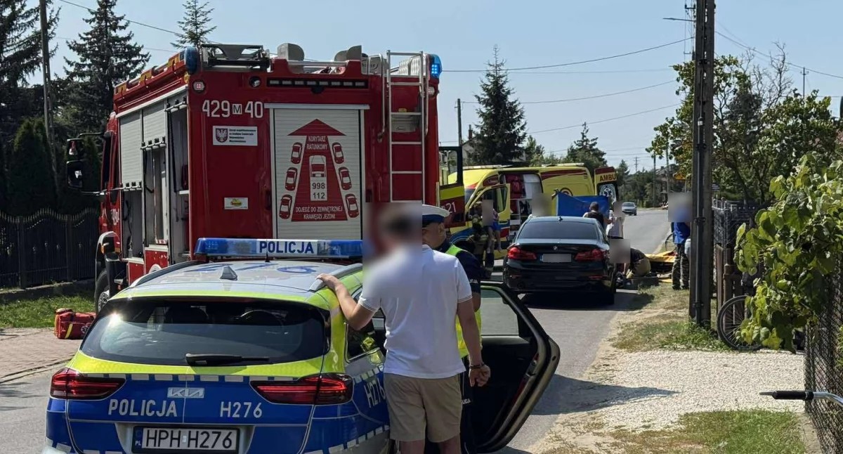 Potrącenie dwójki dzieci w Uninie. Lądował LPR. Droga jest zablokowana