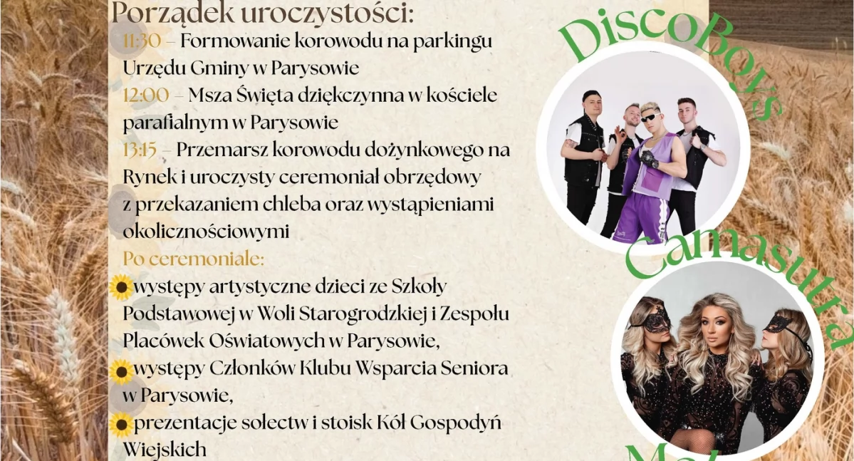 Tradycja i zabawa. Gmina zaprasza na dożynki