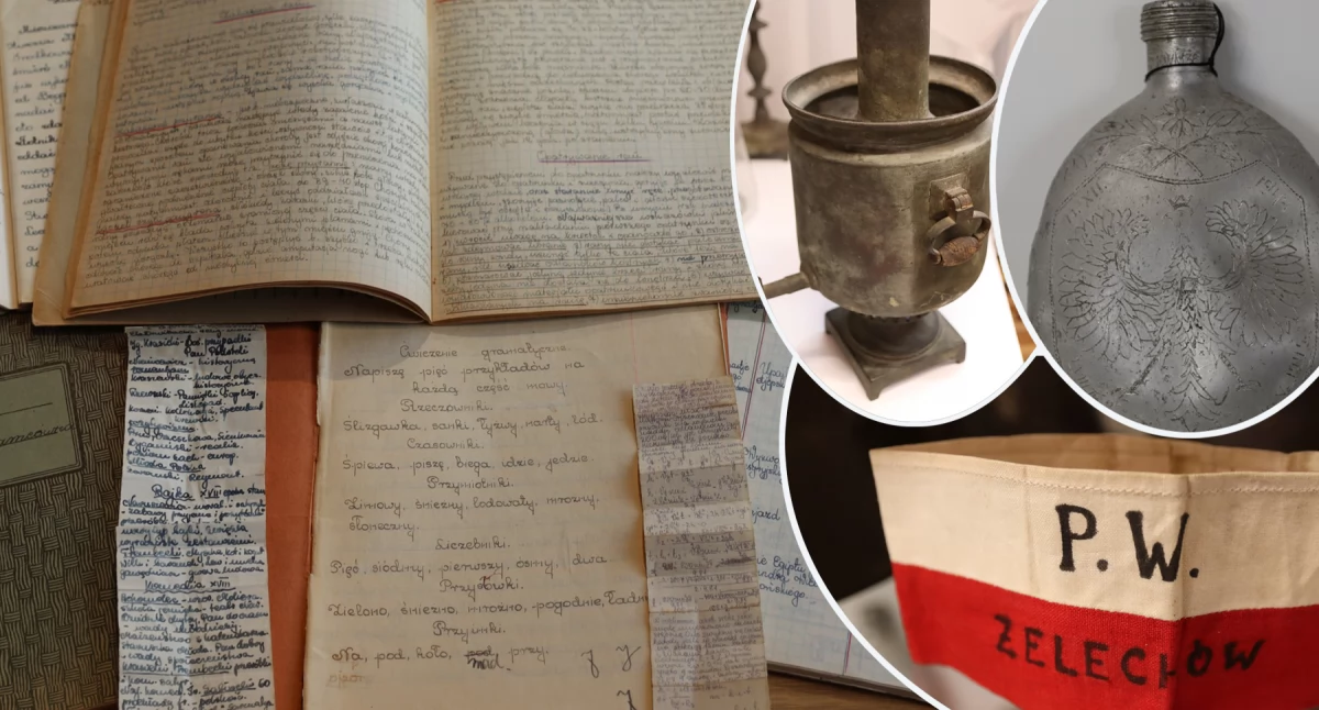 Manierka żołnierza AK i szkolne zeszyty z czasów wojny! Wyjątkowe dary dla Izby Pamięci w Żelechowie