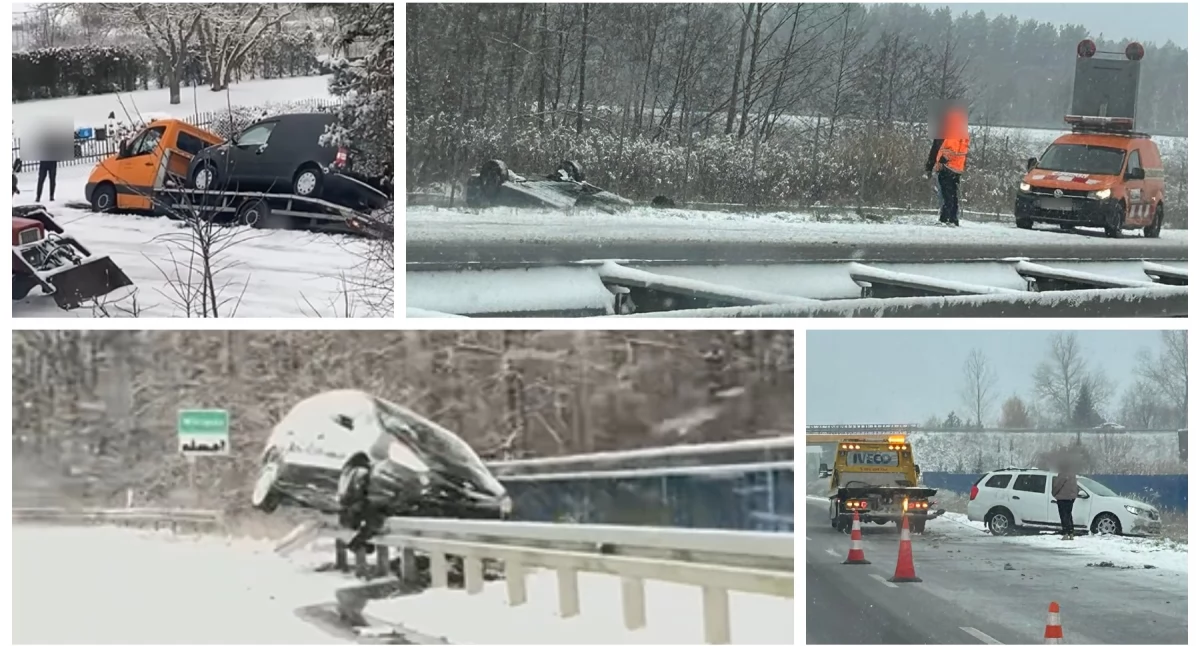 Uderzenie zimy w powiecie, kolizje i ostrzeżenie dla pieszych i kierowców