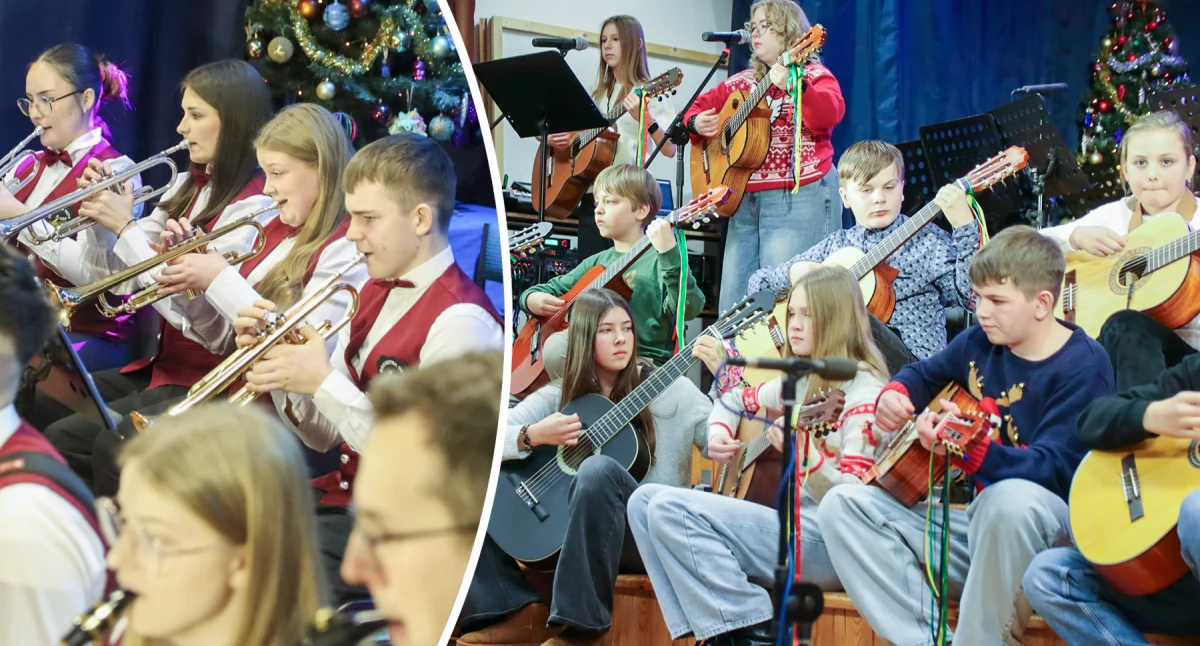 Koncerty, Koncert Noworoczny Młode talenty zachwyciły publiczność orkiestra nowymi instrumentami - zdjęcie, fotografia