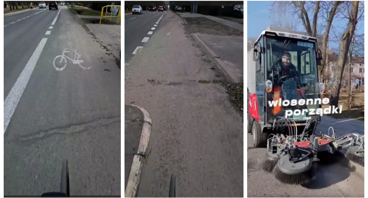 Interwencje Miejskie, Pełno szkieł piachu dziur Czytelnik wysyła nagranie alarmuje miasto odpowiada - zdjęcie, fotografia