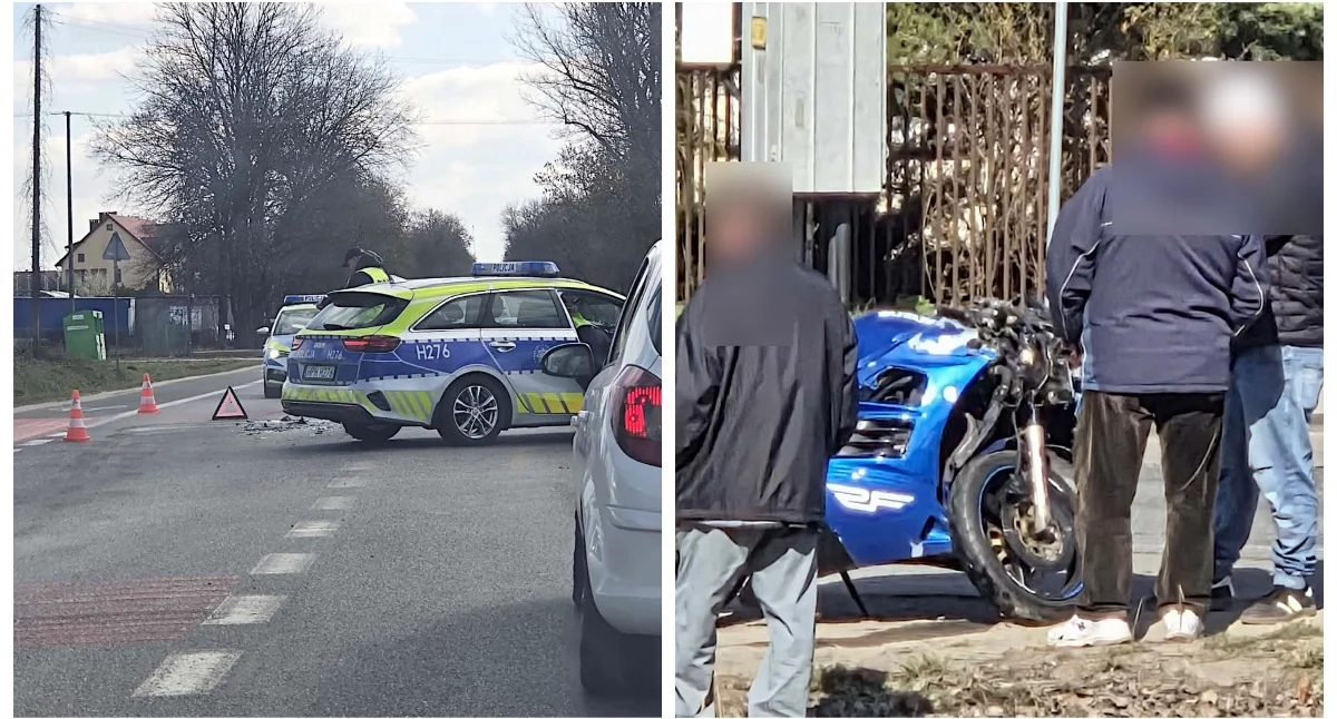 Wypadki drogowe , Wypadek Lubelskiej Motocyklista szpitalu zderzeniu mercedesem - zdjęcie, fotografia