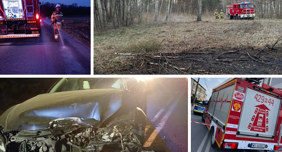 Pożary - interwencje straży, Pożary wypadki kronika strażacka powiatu garwolińskiego - zdjęcie, fotografia