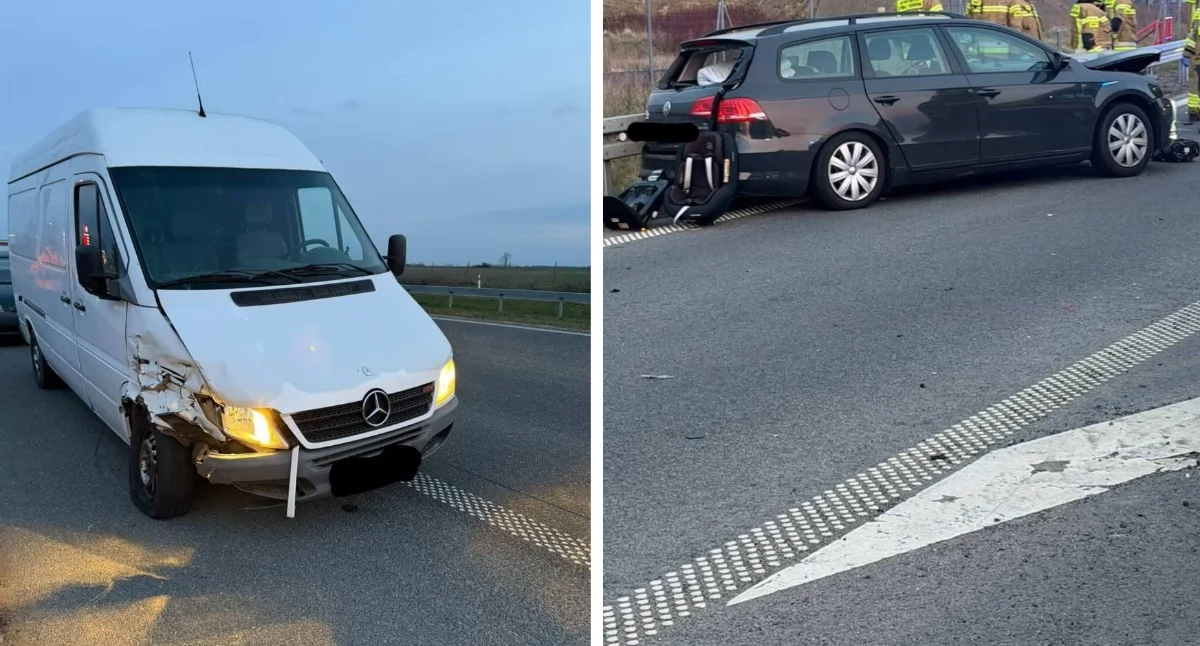 Wypadki drogowe , Kierowca Mercedesa jechał szybko doprowadził zderzenia - zdjęcie, fotografia