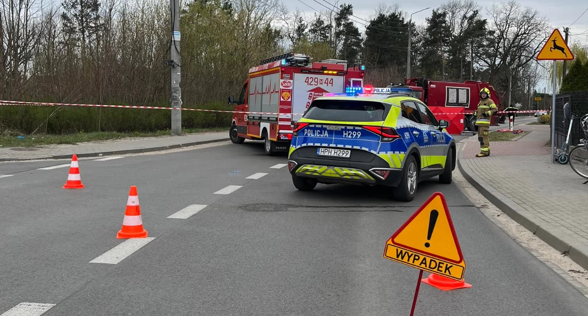 Zdjęcie: Na ulicy Kościuszki w Sobolewie doszło do zderzenia motocykla z samochodem ciężarowym