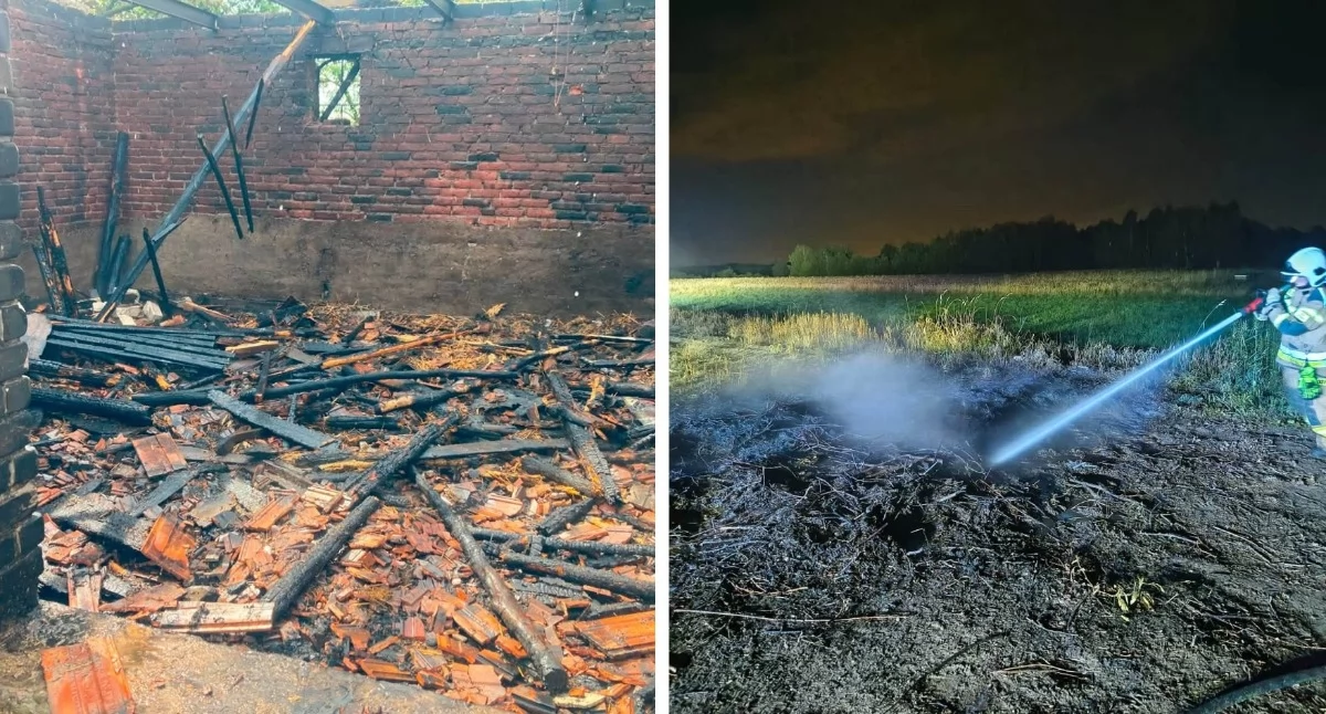 Pożary - interwencje straży, Wypadek pożar płonący budynek Pracowite strażaków powiatu garwolińskiego - zdjęcie, fotografia