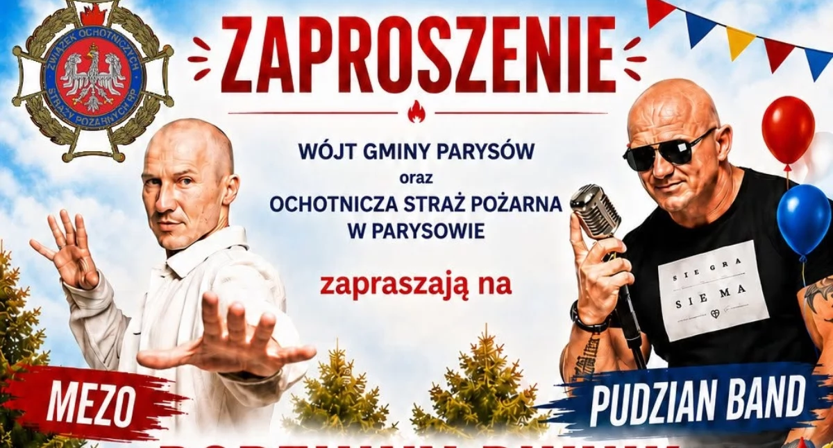 W Powiecie, Rodzinny piknik strażacki Parysowie scenie Pudzian Bomba - zdjęcie, fotografia