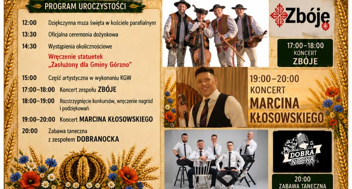 Uroczystości Powiat, Zbóje Marcin Kłosowski zespół Dobranocka Święto Gminy Górzno sierpnia! - zdjęcie, fotografia