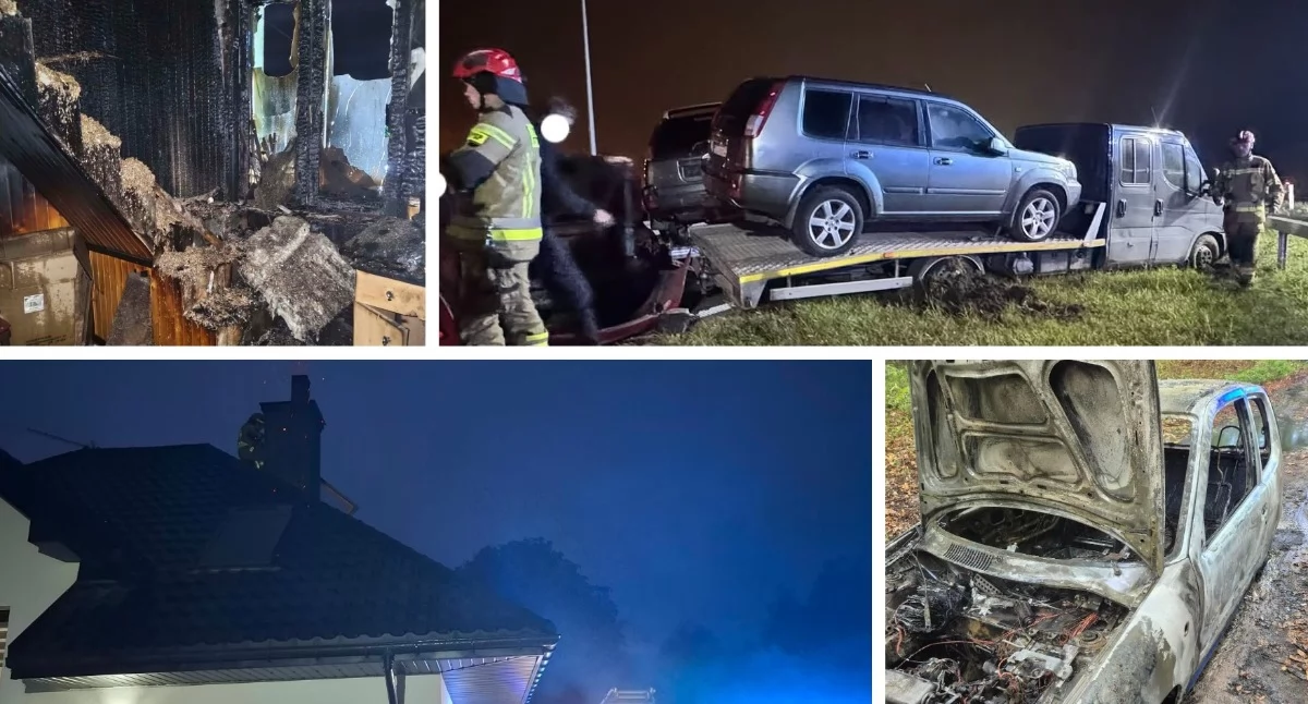 Pożary - interwencje straży, Płonące sadze pożar hulajnogi zdarzenia Tydzień garwolińskich strażaków - zdjęcie, fotografia