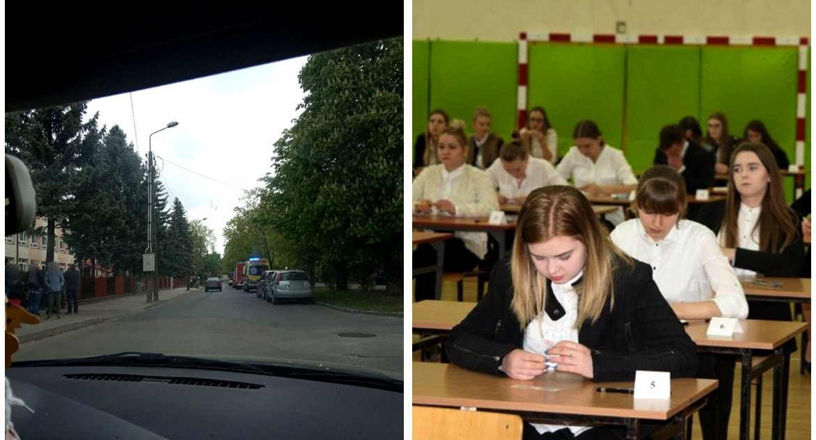 Inne Powiat, Alarmy bombowe szkołach maturami - zdjęcie, fotografia