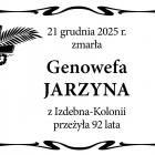  21 grudnia 2025 r. zmarła  Genowefa Jarzyna  z Izdebna-Kolonii, przeżyła 92 lata 
