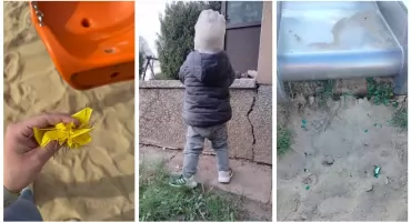 Mamy ostrzegają: Niebezpieczne przedmioty na placu zabaw! Kto to zrobił???