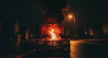 Nocny pożar samochodu. Pierwsi gasili mieszkańcy