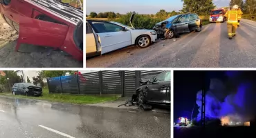 Tydzień w powiecie garwolińskim: Zderzenia samochodów, dachowanie i pożar pustostanu