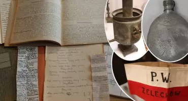 Manierka żołnierza AK i szkolne zeszyty z czasów wojny! Wyjątkowe dary dla Izby Pamięci w Żelechowie