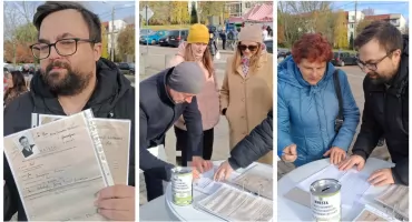 Zbiórka podpisów przy cmentarzu - Poprzesz projekt ustawy 