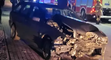 Kierowca volvo uderzył w płot