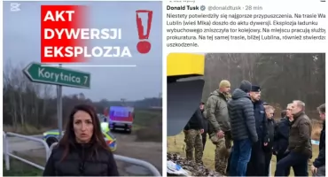 Akt dywersji i eksplozja na torach - Premier Tusk po 24 h potwierdza informacje starosty Kurowskiej