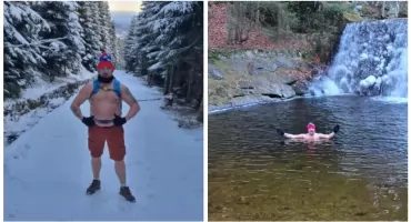 Hart ducha i ciała: Artur Celej podbija zimowe szczyty w krótkich spodenkach!