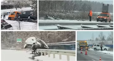 Uderzenie zimy w powiecie, kolizje i ostrzeżenie dla pieszych i kierowców
