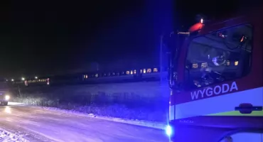 Ewakuacja pasażerów pociągu po zderzeniu z dzikim zwierzęciem