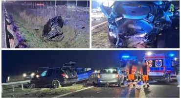 Dwa wypadki na ekspresówce! Dachowanie, zderzenie trzech samochodów i kilkugodzinne utrudnienia