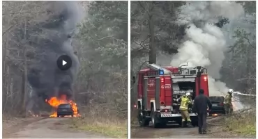 O włos od tragedii na stacji paliw! Kierowca ryzykował życiem. Pojazd stanął w płomieniach